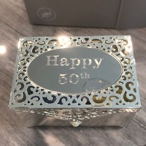 Silver Jewelry Box NEW Happy 50th Things Remembered